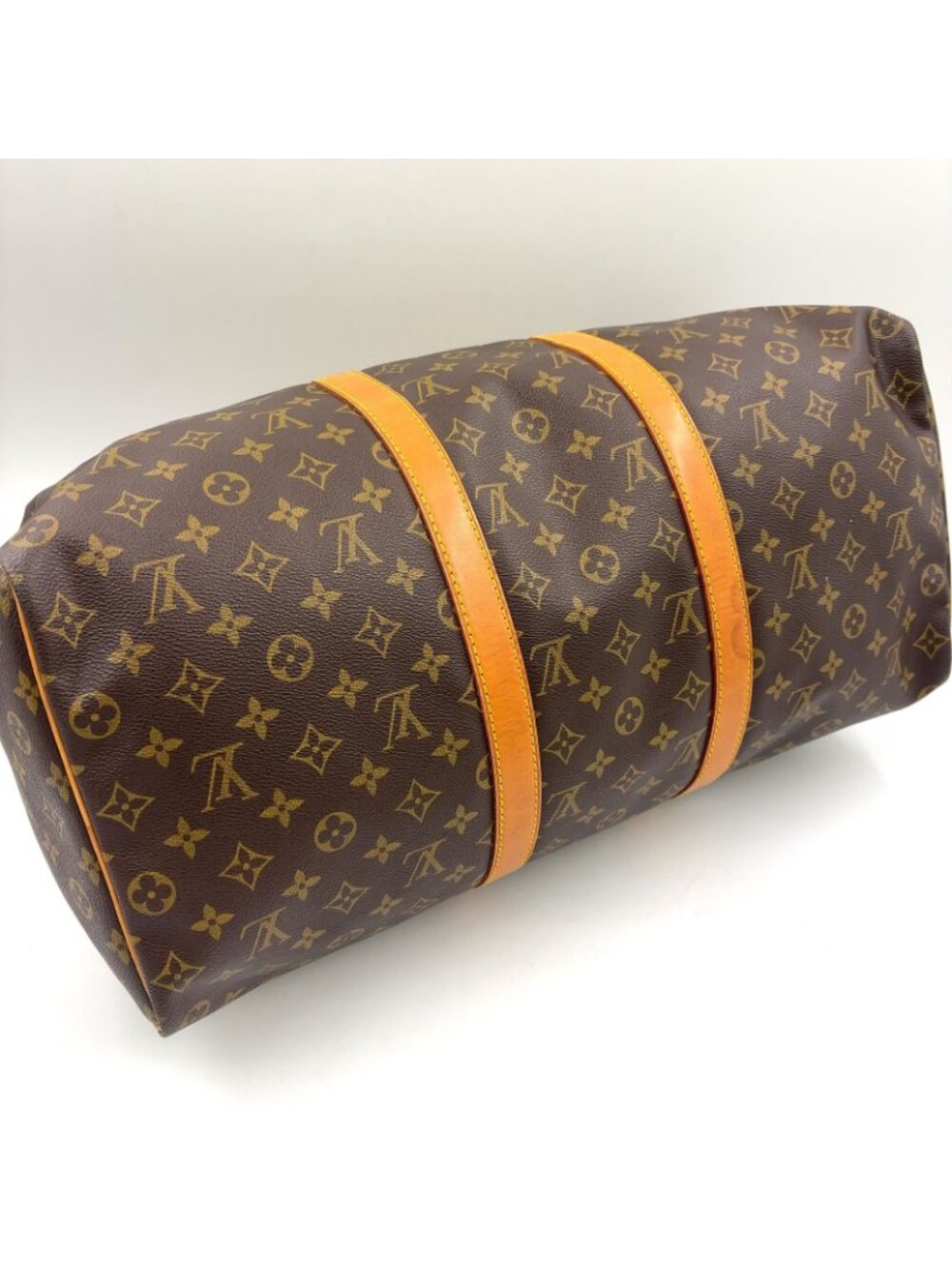 Louis Vuitton Keepall 50 Monogram Leather Brown Boston Bag Gold - Picture 9 of 15